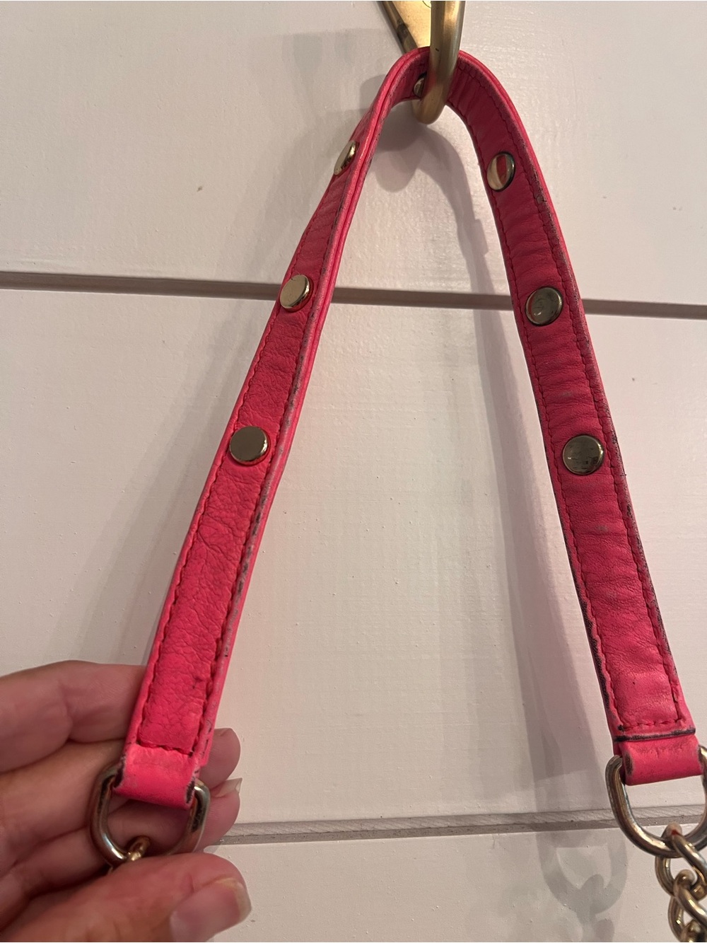 Y2K Women's Hot Pink Crossbody Bag with Chain Strap - Picture 11 of 11